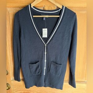 NWT Lands' End Navy Cardigan | Preppy | Size Medium